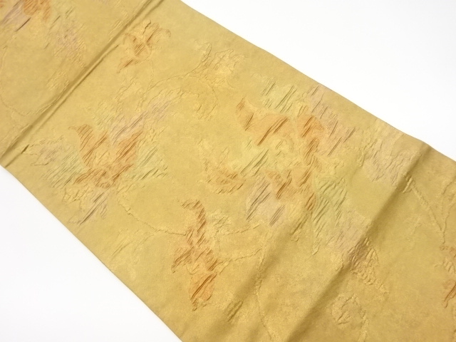 リサイクル　ふくれ織花唐草模様織出し袋帯